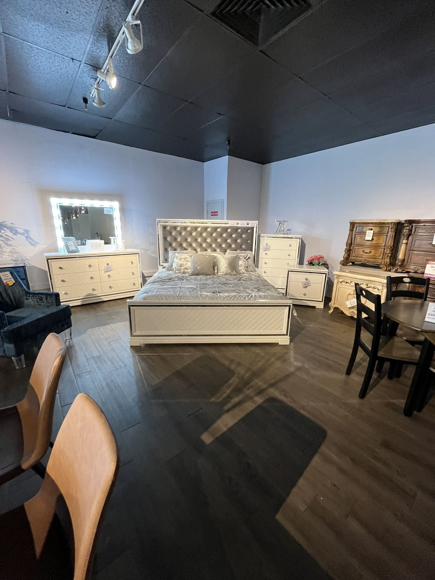 King Bed Frame, Dresser, Mirror And Nightstand,All Products : American Fashion Style Bags On Sale