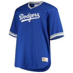 Los Angeles Dodgers Mitchell & Ness Big & Tall Cooperstown Collection Mesh Wordmark V-Neck Jersey - Royal