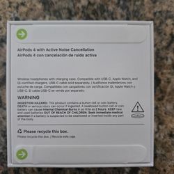 Unopened AirPods 4, Headphones, Noise-cancelling. 