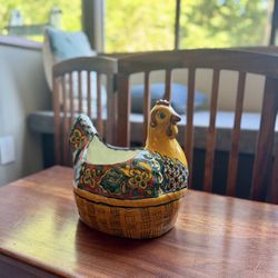 Talavera Chicken Flower/ Plant Pot 