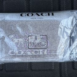 Coach Corner Zip Wristlet In Signature Canvas With Horse & Carriage Print Khaki