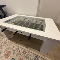 Foosball Coffee Table – Glass Top – Never Used – Like New ⚽