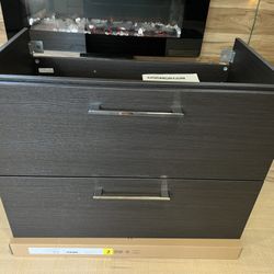 Sink cabınet with z drawers, black-brown