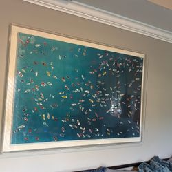 Huge acrylic canvas print art boats ocean