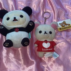 Rilakkuma Plush And Key Chain Plush Set. 