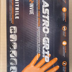 Limited Quantity 🚨 10 BOXES | Orange Heavy-duty 8 Mil Nitrile ASTRO Grip Textured Gloves | 1000 Total