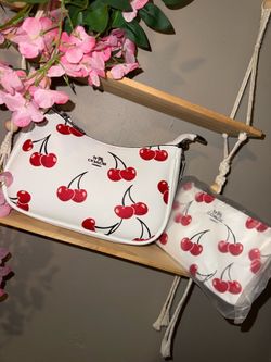 Coach Bag, white and cherries