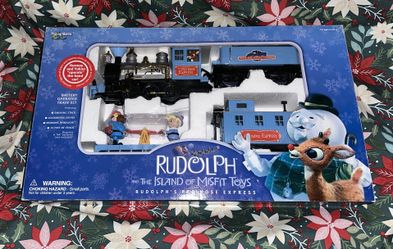 Rudolph & The Island of Misfit Toys Rudolph's Red Nose Express Train Set WORKING Used