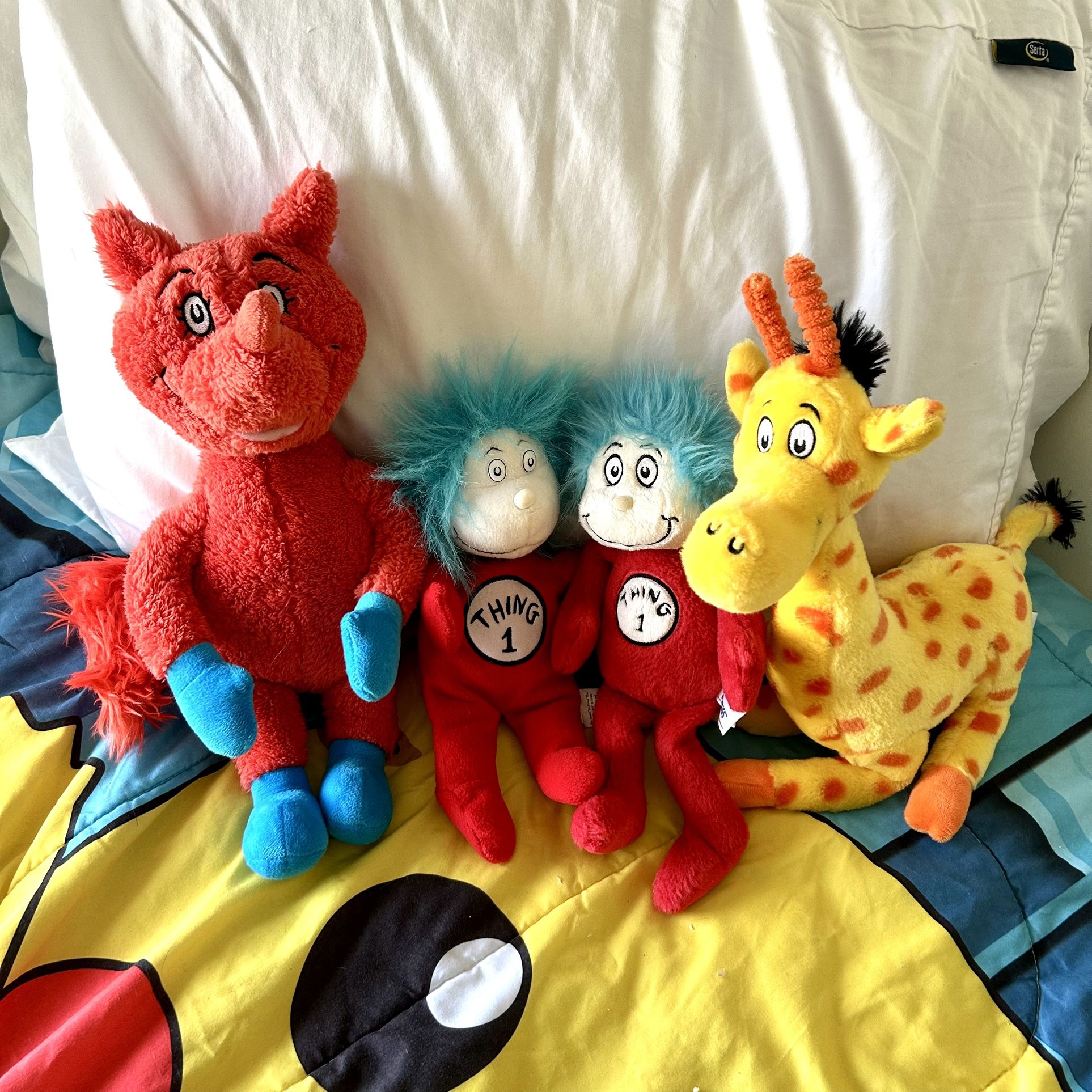 Dr. Seuss Stuffed Animal Lot Bundle Cat In The Hat Fox In Socks Mulberry Street