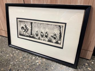 “Pssst, Girls…Girls…” Signed & Numbered Collagraph by M. Mcdowell