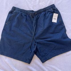 Women’s Elastic Waist With Drawstring Denim Shorts