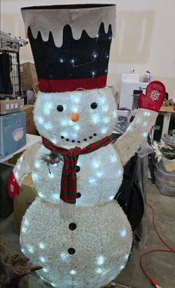 6' Lit Christmas Snowman with Scarf