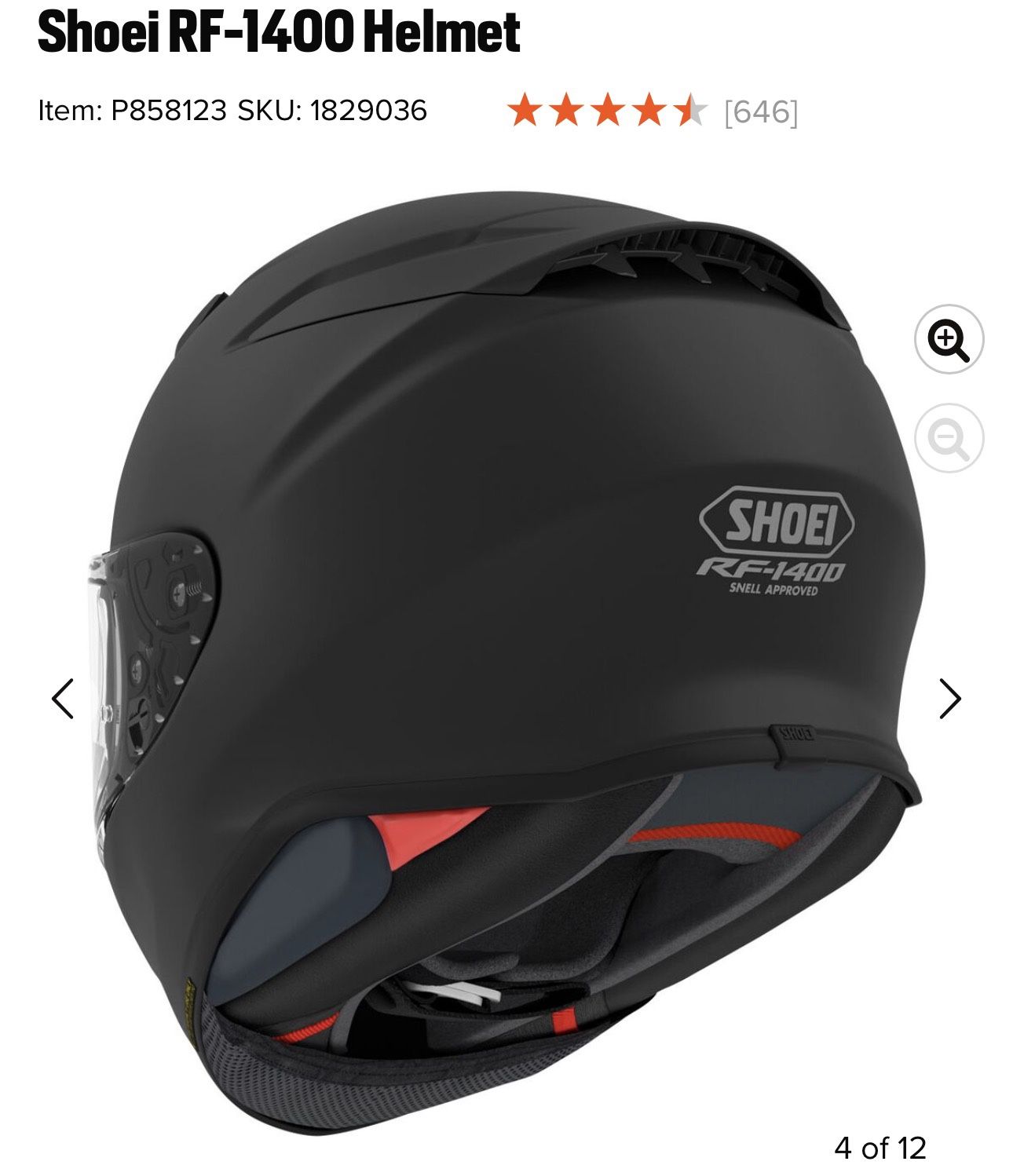 Brand new SHOEI RF-1400 Helmet, XL, Black