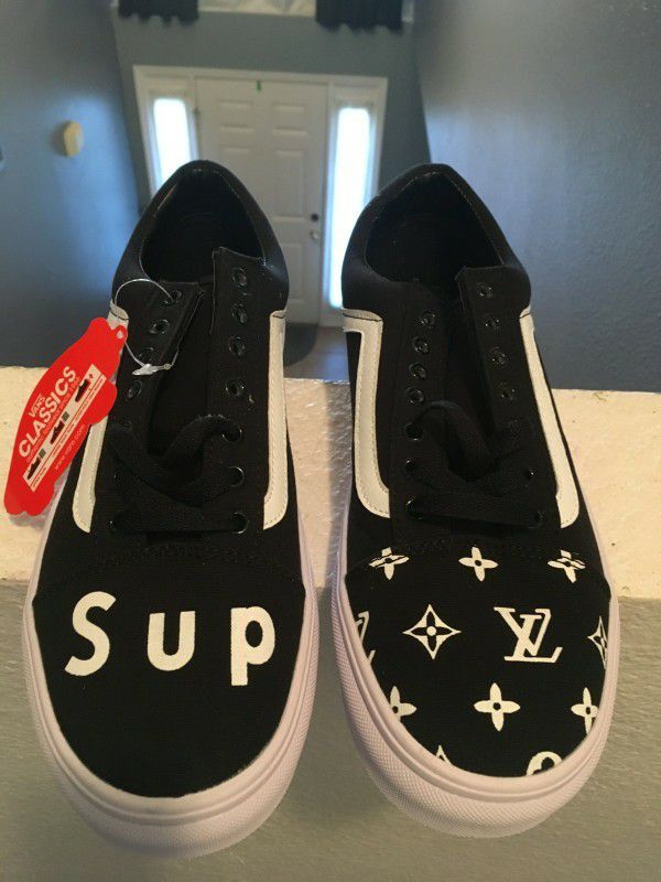 Supreme x LV Vans Old Skool Custom BLACK
