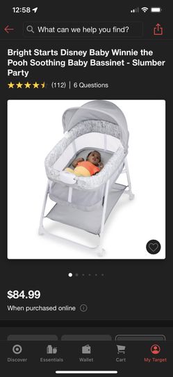 Bright Starts Disney Baby Winnie The Pooh Soothing Baby Bassinet -slumber Party