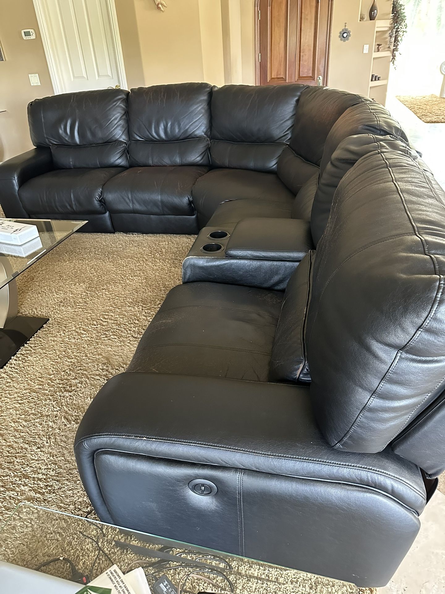 Aylinne 6 - Piece Leather Power Reclining Sectional Aylinne 6 - Piece Leather Power Reclining Sectional