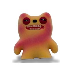 Fuggler 2.5" Orange Swirl Stinky monster mini figure with a fuzzy flocked finish
