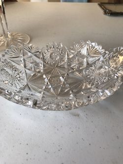 Crystal candy dish candle holders salt and pepper
