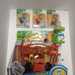 Jurassic World Fisher-Price Imaginext Research Lab Playset plus 1 trex 2 raptors