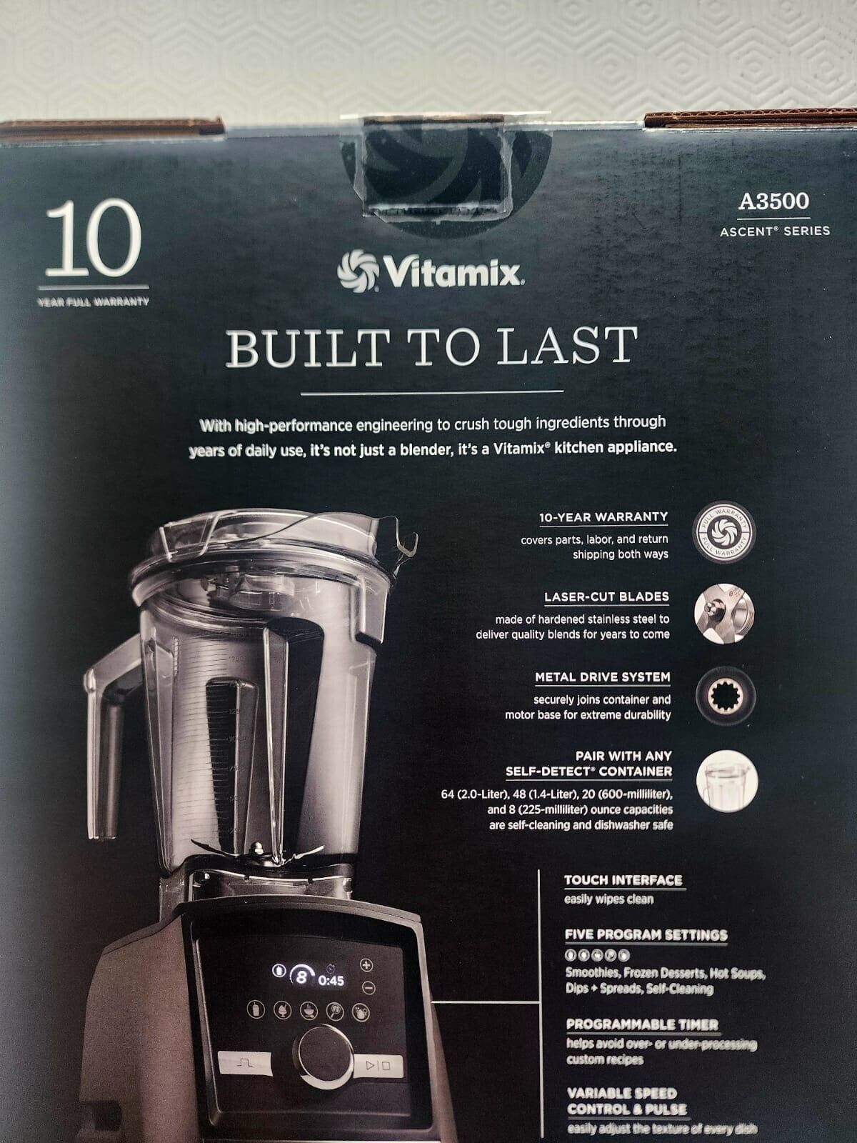 Vitamix A3500 Ascent Series 64 oz, 10-speed Blender - Brushed Stainless Blender