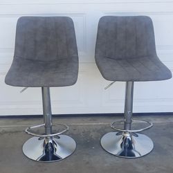 Gray Adjustable Height Bar Stools