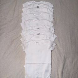 White Gerber onesies size 3-6 months - 9 total