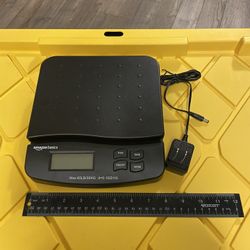 Amazon Basics Digital Postal Scale, AC Adapter Or 2 AA Batteries , 65 lb Capacity, 0.1 oz Readability, Black