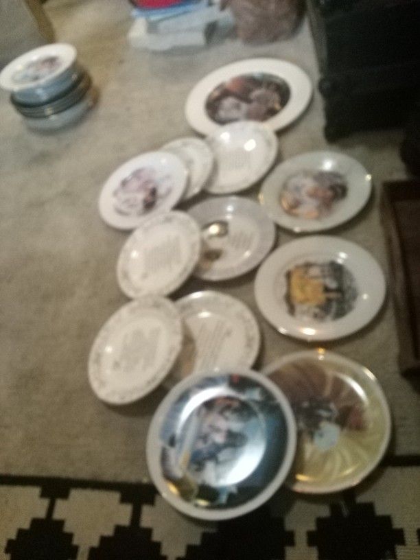 Lot Painted Plates