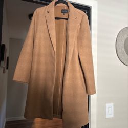 Love Tree Camel Wool-Blend Longline Coat
