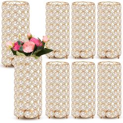 8 Pcs Crystal Flower Vase 