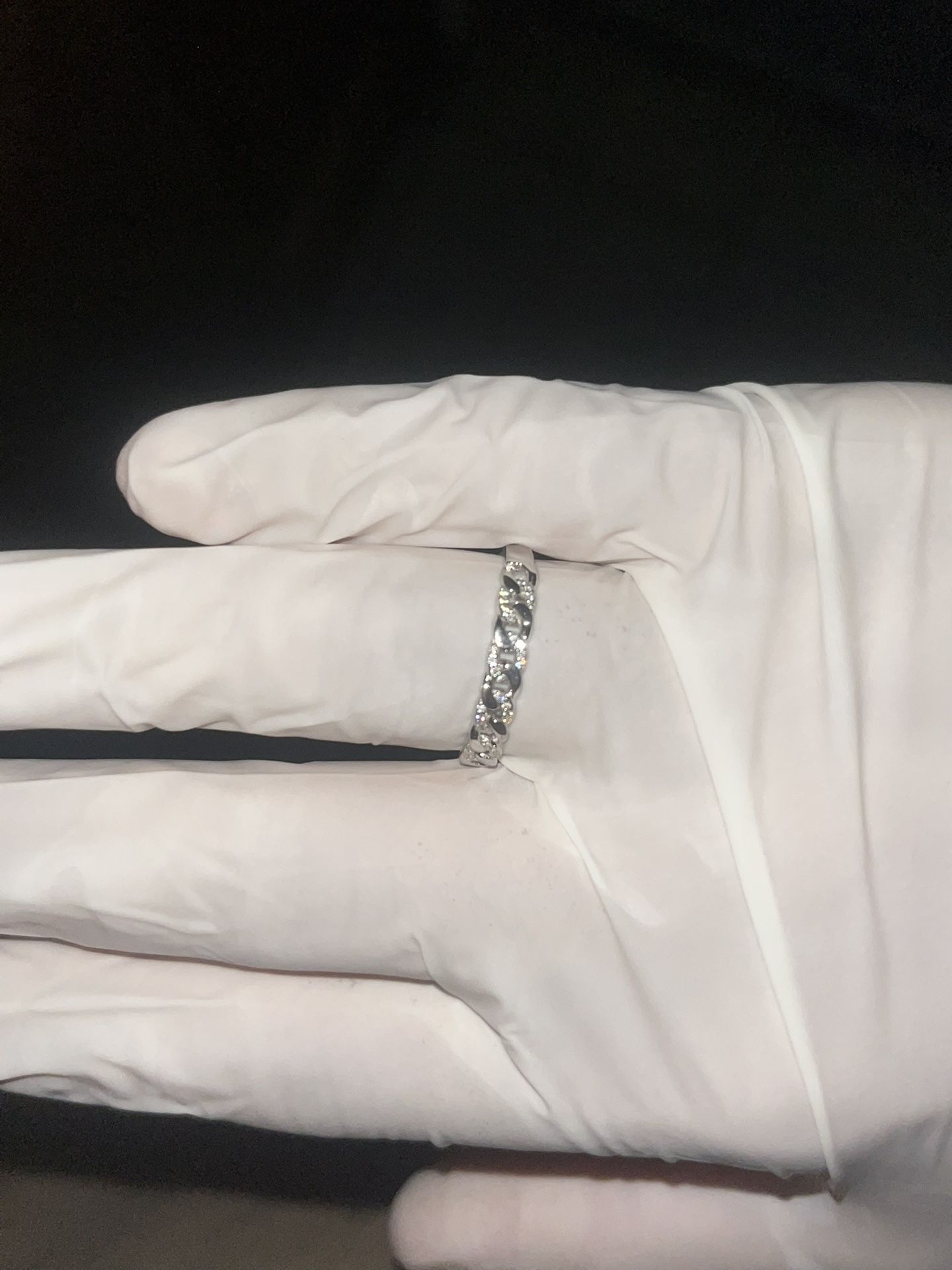 Cuban moissanite diamond ring in 925 silver