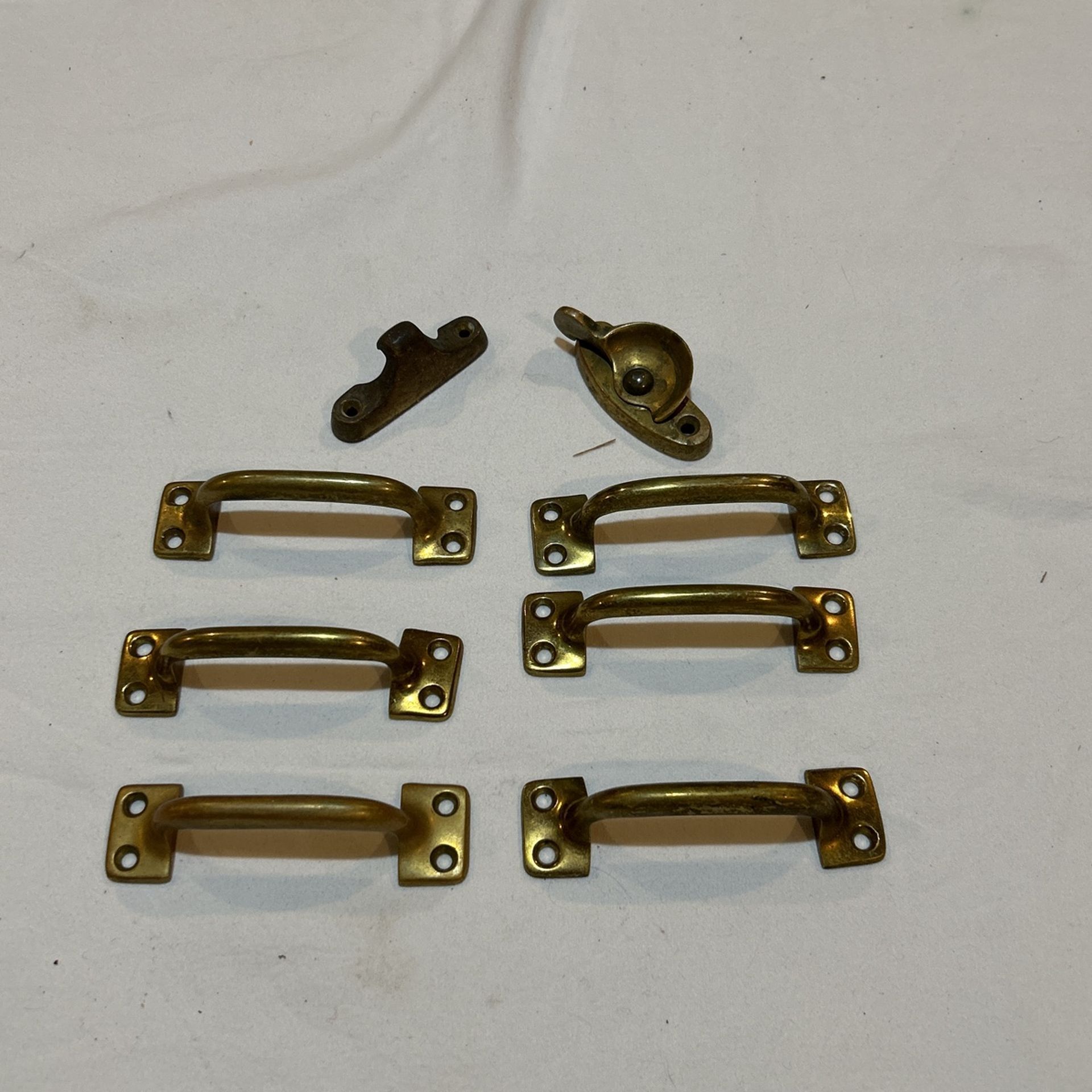 Vintage Solid Brass, Window, Or Drawer Handles