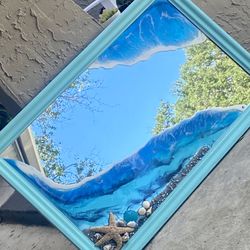 Xtra Large Epoxy Ocean Mirror Ethan Allen 55x35