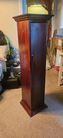 Tall Narrow Wood Storage Cabinet