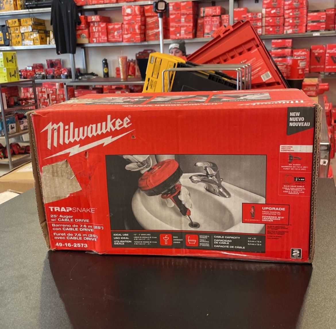 MILWAUKEE TRAPSNAKE 25’ AUGER W/ CABLE DRIVE …..49162573 for Sale