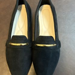 Brand New Black Suede Pointed Toe Loafers - US Women's 10- Never Worn