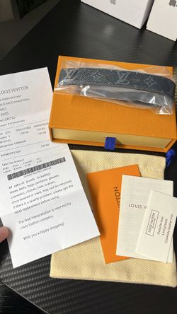 LV-Style Black Bracelet w/ Silver Logo