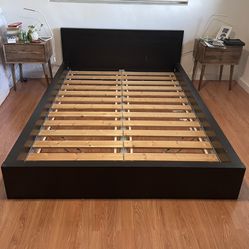 Black MALM Ikea bed frame queen 