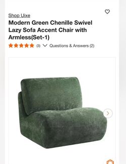 Brand New in Box- Uixe Taupe Chenille Swivel Armless Accent Chair