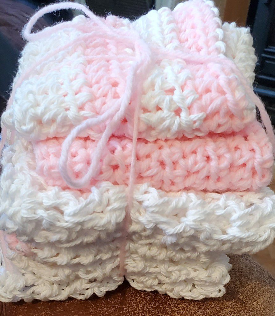 Cotton Crochet Baby Washcloths