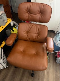 Camel leather office chair