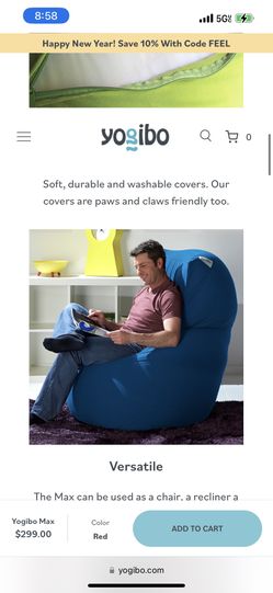 Yogibo Max: Large Bean Bag Chair, Couch & Recliner