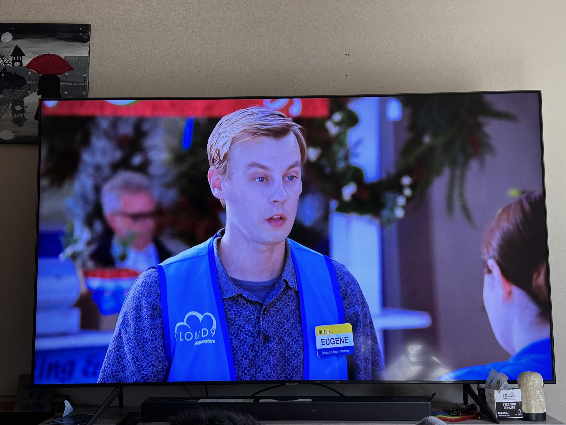 85” Samsung smart Tv And LG Soundbar with Entertainment Center