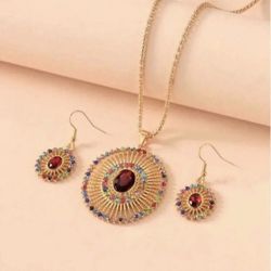 Multicolor Gold Plated Jewelry Set 