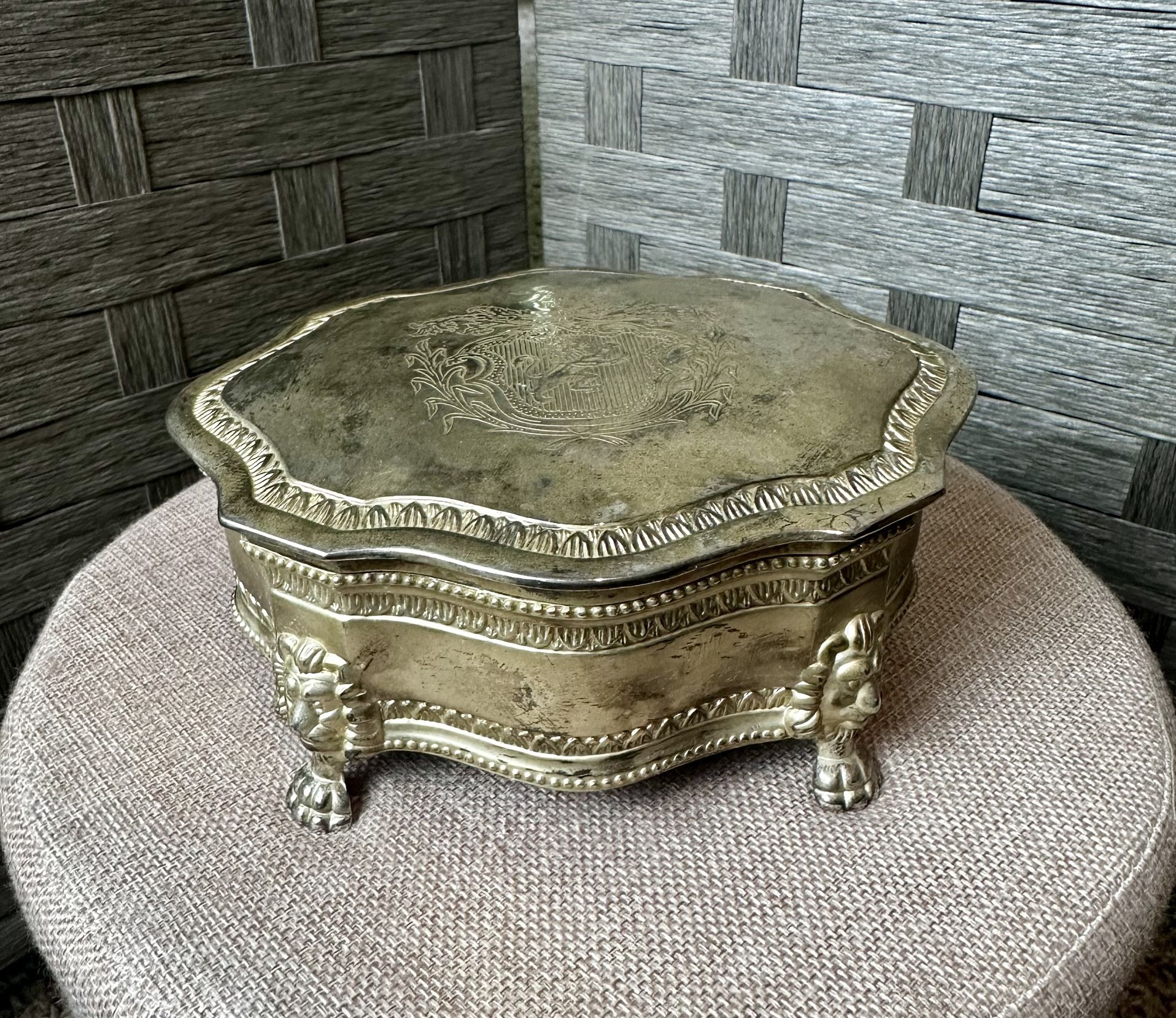 Mid Century International Silver Company Silver-Plated Jewelry Box