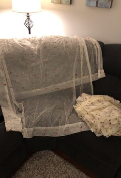 Floral curtain panels