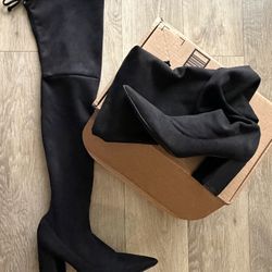 Black Thigh High Boots Size 7.5
