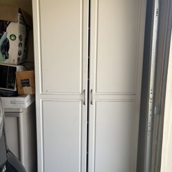  White Pantry / Tall Cabinet with Double Doors