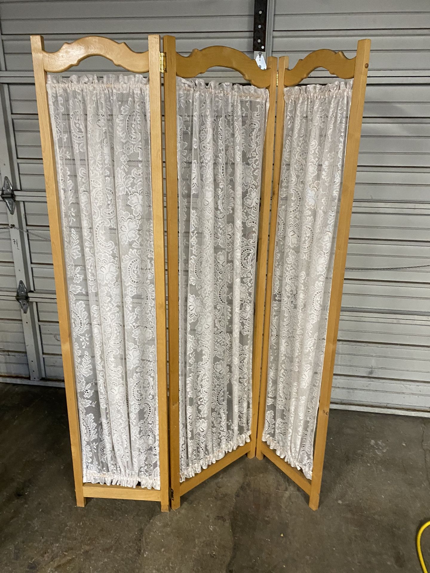 Wood And Lace Room Divider