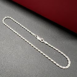 Silver Rope Chain Bracelet